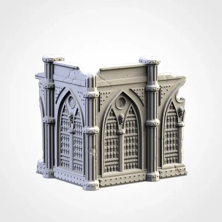 Txarli - Décors Science fiction - Cathédrale fermée en ruines (Style 1, 28mm).webp