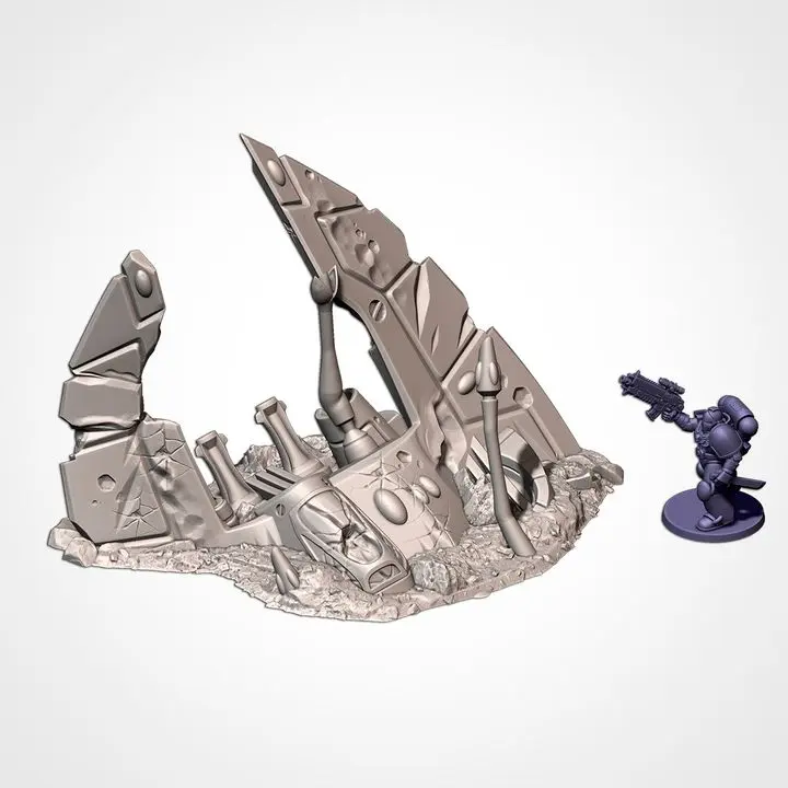 Txarli - Décors Science fiction - Epaves Vaisseaux Xenos (Style 1, 32mm).webp