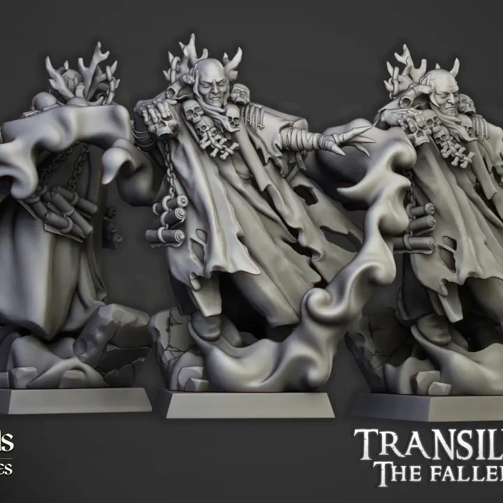 Highlands Miniatures - Nécromancien à pieds (Socle carré, 28mm).webp