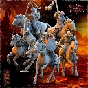 The Beholder miniatures- Guerriers corrompus - Maraudeurs Montés Fléaux (Socle carré, 28mm, Par 10).webp