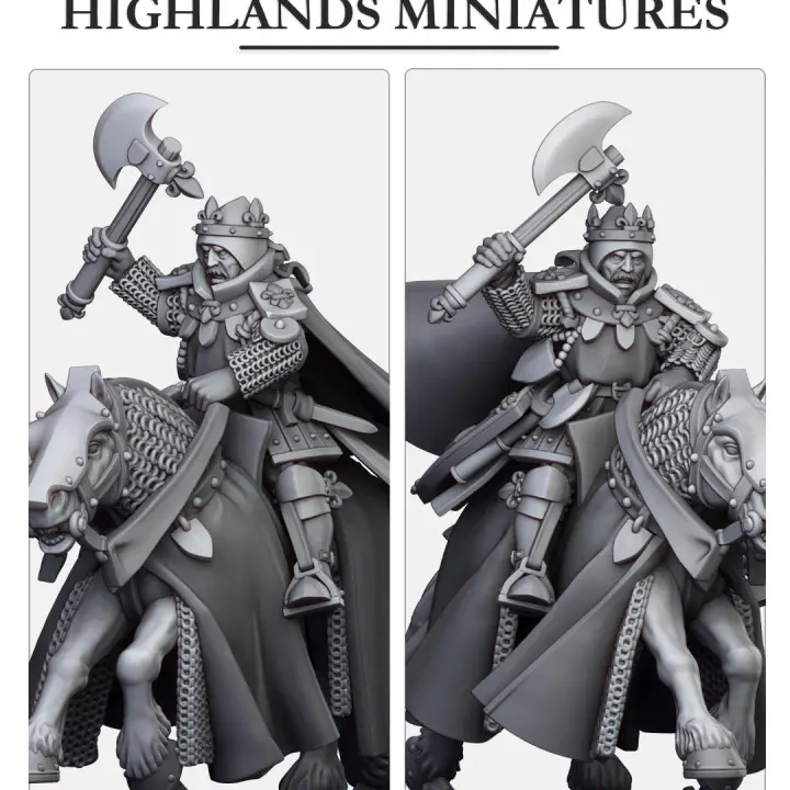 Highlands Miniatures - Bretons - Duc sur destrier (28mm, Socle carré).webp