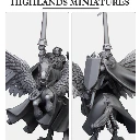 Highlands Miniatures - Bretons - Duc sur pégase (28mm, Socle carré).webp