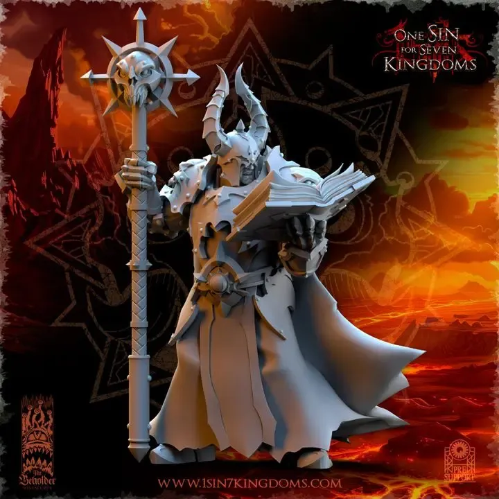 The Beholder miniatures- Guerriers corrompus - Sorcier Elu (Socle carré, 28mm).webp