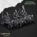 Highlands Miniatures - Chars squelettes antiques (Socle carré, 28mm, Par 3).webp