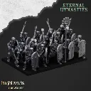 Highlands Miniatures - Squelettes anciens avec armes de base (Socle carré, 28mm, Avec Etat major com.webp