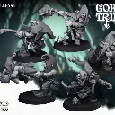 Highlands Miniatures - Gobelins nocturnes lanceurs de pierres (28mm, Socle carré, Par 10).webp