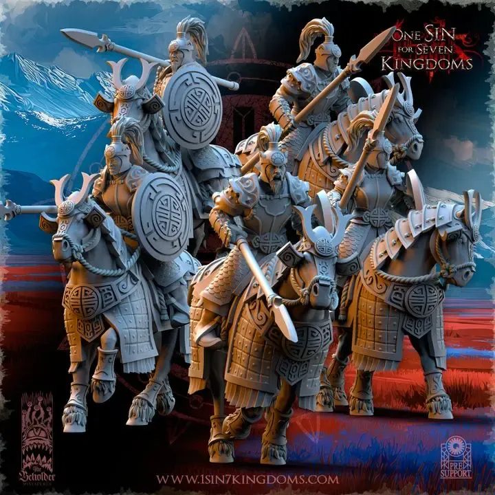 The Beholder miniatures- Astarii - Cavaliers (Socle carré, 28mm, Par 10).webp