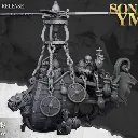 Highlands Miniatures - Machine volante naine type helicoptère (28mm, Socle carré).webp