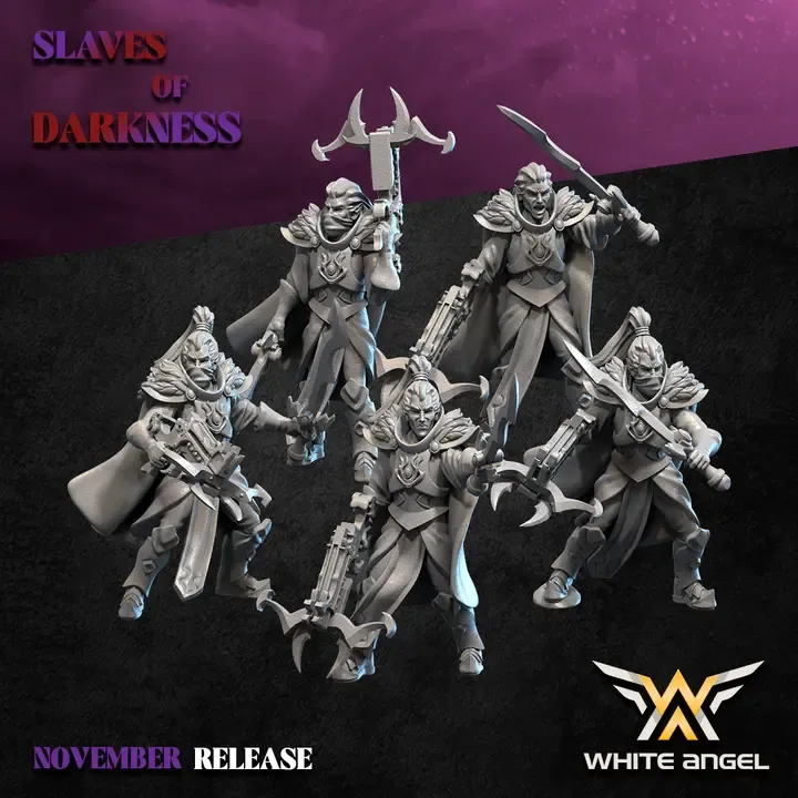 White angel - Dark elves - Ombres avec arbalètes (Socle carré, 28mm, Par 10).webp
