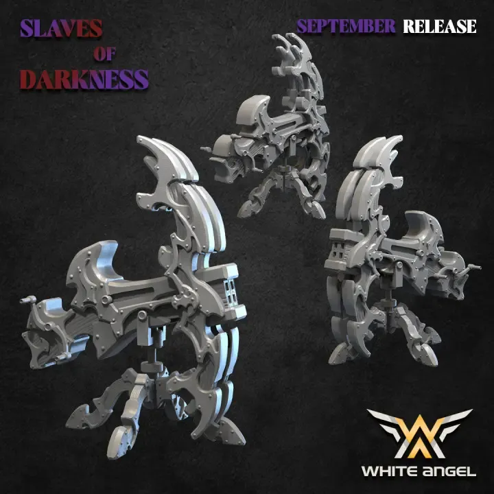 White angel - Dark elves - Baliste noire avec crew (Socle carré, 28mm).webp