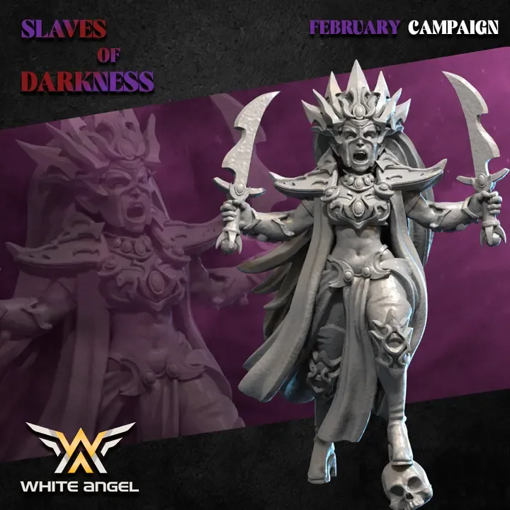 White angel - Dark elves - Sorcière (Socle carré, 28mm).webp