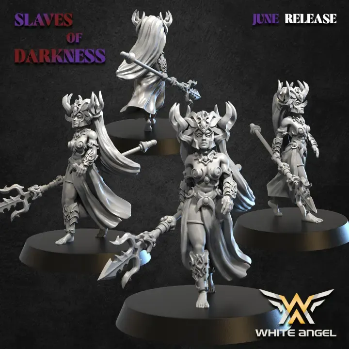 White angel - Dark elves - Matriarche (Socle carré, 28mm).webp