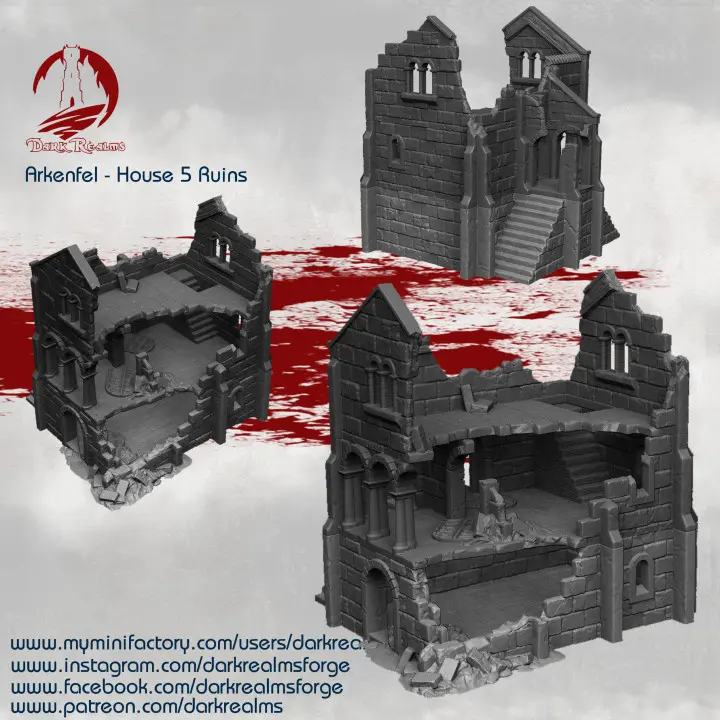 Dark realms - Arkenfel (Gondor) - Batiment 5 en ruines (28mm)