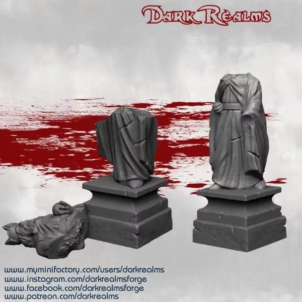 Dark realms - Arkenfel (Gondor) - Statue en ruines (28mm)