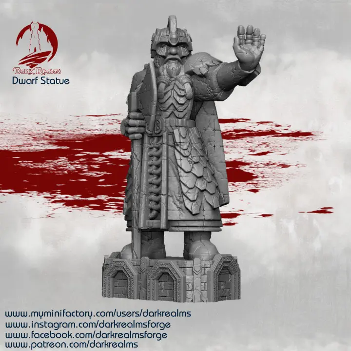 Dark realms - Nains - Statue naine  (28mm)