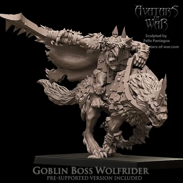 Avatars of War - Hero gobelin sur loups avec armes de base