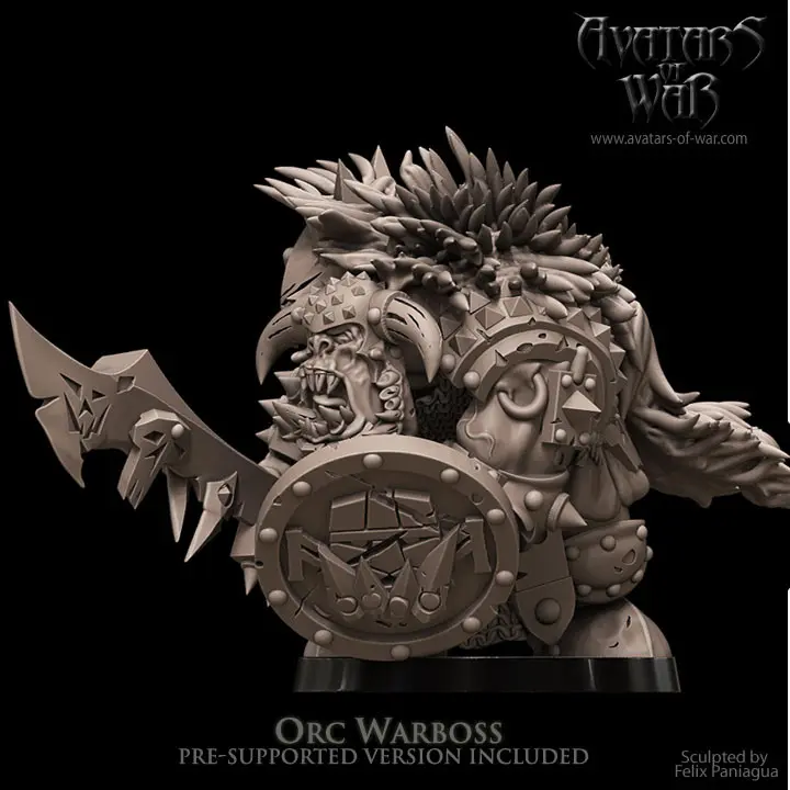 Avatars of War - Seigneur orc à pied arme de base et bouclier 2