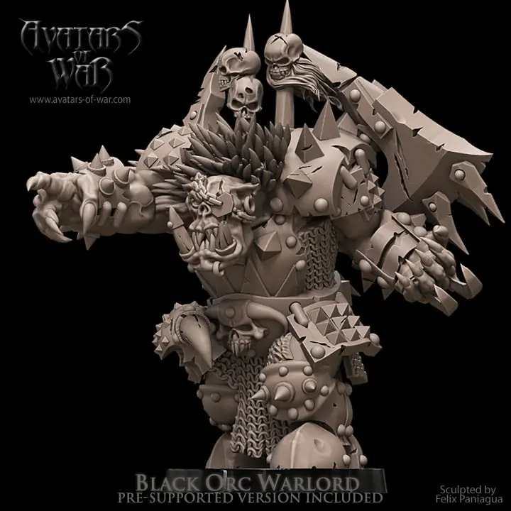 Avatars of War - Seigneur orc noir arme lourde