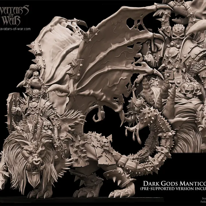 Avatars of war - Seigneur de chaos sur manticore (28mm, Socle carré)