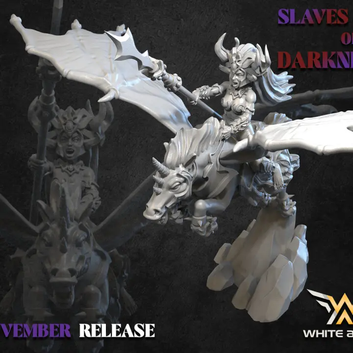 White angel - Dark elves - Sorcière sur pégase