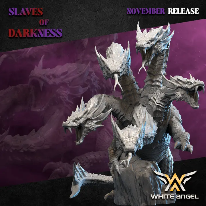 White angel - Dark elves - Hydre (Socle carré, 28mm)