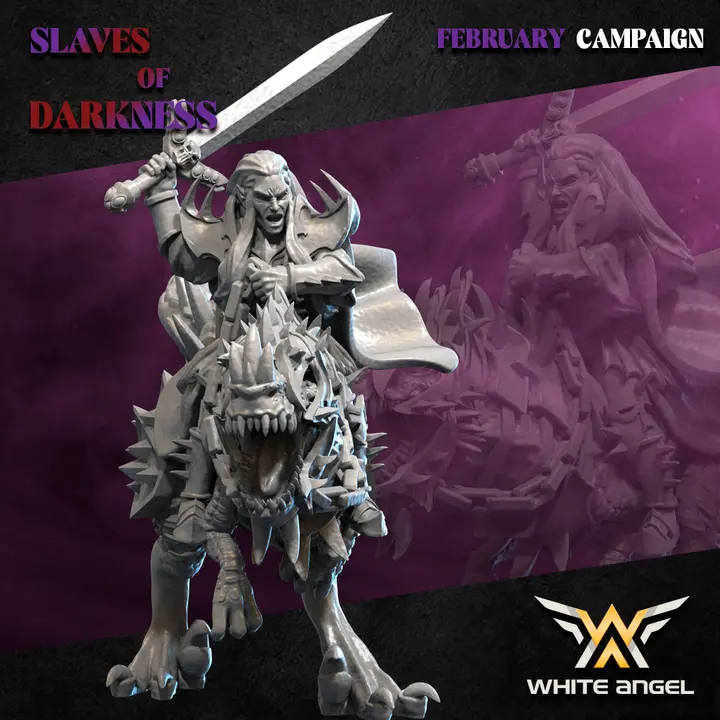 White angel - Dark elves - Seigneur noir sur raptor