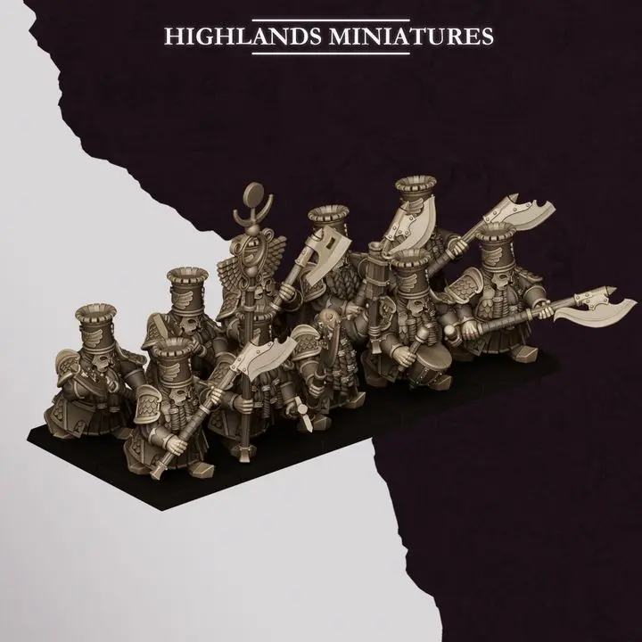 Highlands Miniatures - Nains corrompus - Gardes lourds avec armes à deux mains