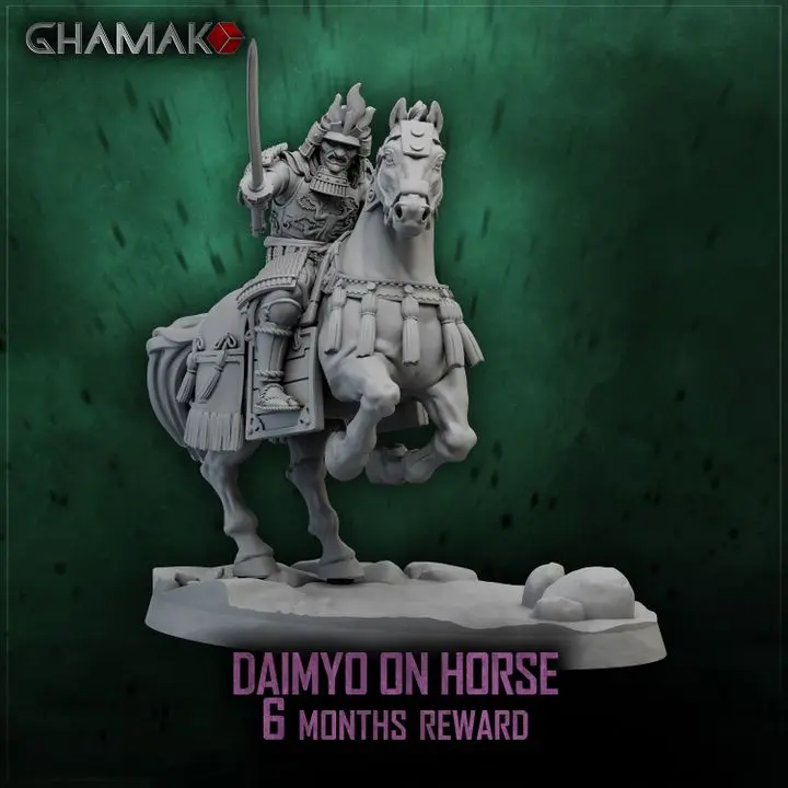 Ghamak - Fantasy - Akai - Damyio monté (28mm, Par 10, Avec Etat major complet (EMC), Socle carré)