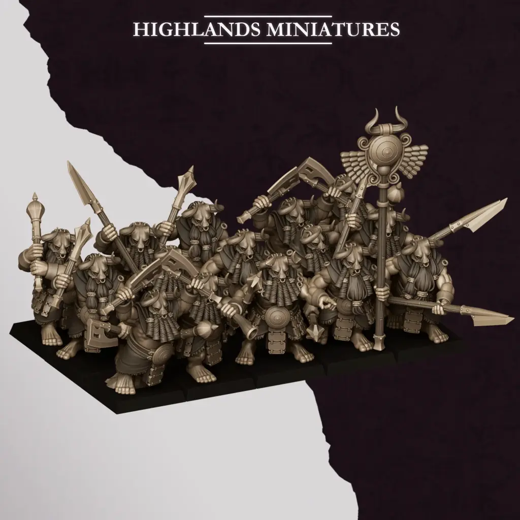 Highlands Miniatures - Nains corrompus - Cultistes (28mm, Socle carré, Par 10, Avec Etat major complet (EMC))