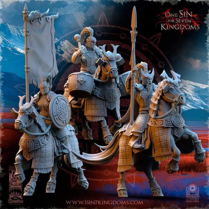 The Beholder miniatures- Astarii - Etat major cavaliers