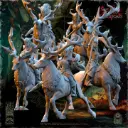 The Beholder miniatures- Elfes des bois - Cavalières des bois profonds lances + Flammes