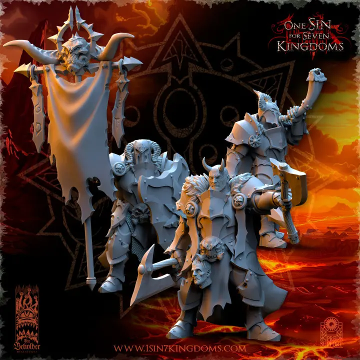 The Beholder miniatures- Guerriers corrompus - Guerriers Etat major complet