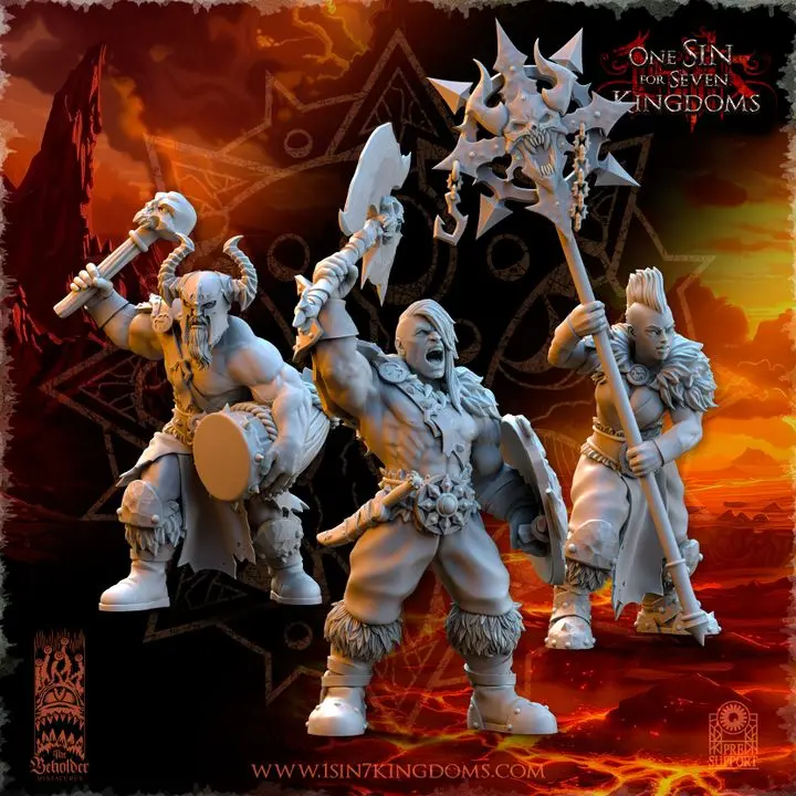 The Beholder miniatures- Guerriers corrompus - Maraudeurs Etat major complet