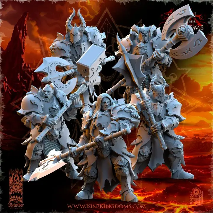 The Beholder miniatures- Guerriers corrompus - Elus (Socle carré, 28mm, Par 10)
