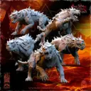 The Beholder miniatures- Guerriers corrompus - Chiens du chaos avec armure X5
