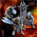 The Beholder miniatures- Guerriers corrompus - Minotaures Etat major complet