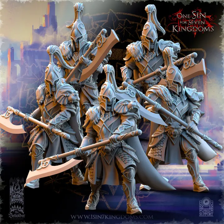 The Beholder miniatures- Hauts elfes - Gardiens (Socle carré, 28mm, Par 10)