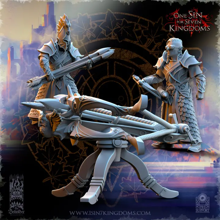 The Beholder miniatures- Hauts elfes - Baliste (Socle carré, 28mm)
