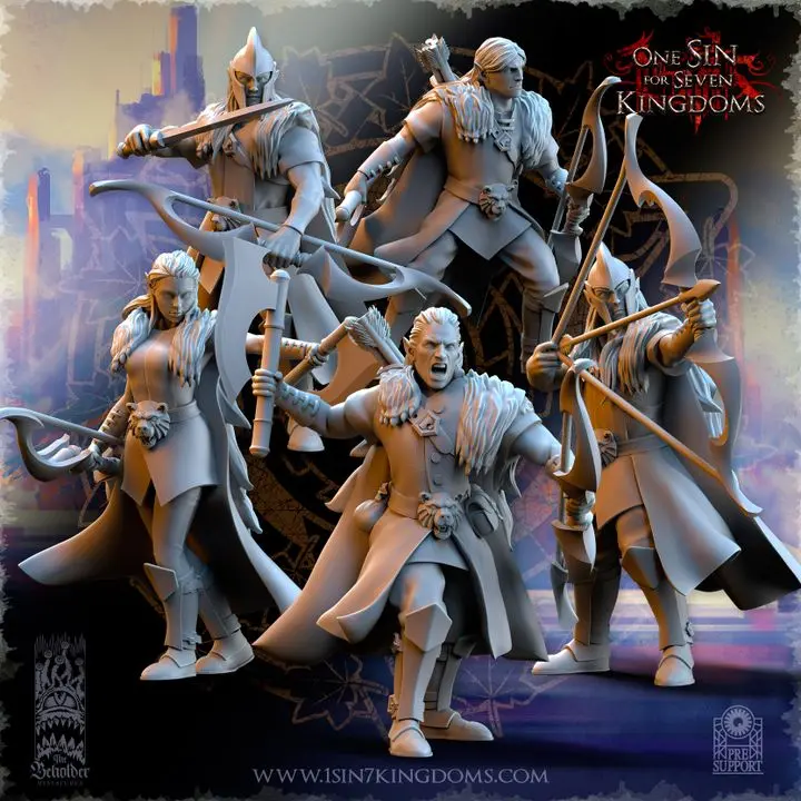 The Beholder miniatures- Hauts elfes - Woodmen (Socle carré, 28mm, Par 10)