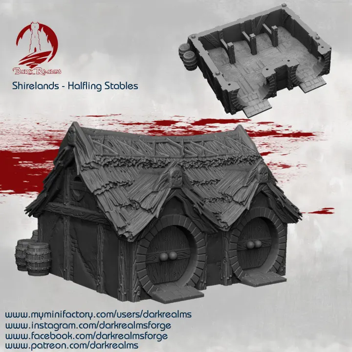 Dark realms - Halfling village (Comté) - Ecurie