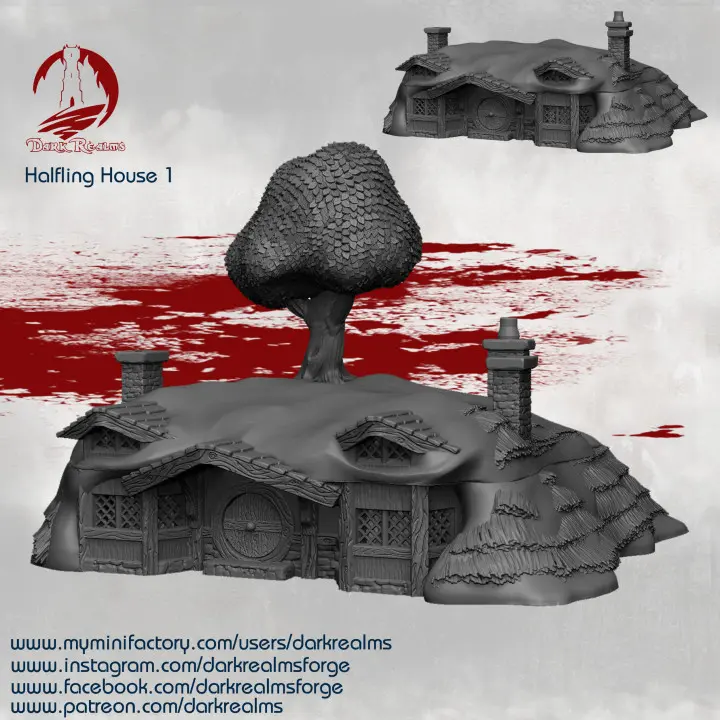 Dark realms - Halfling village (Comté) - Maison 1 (28mm)