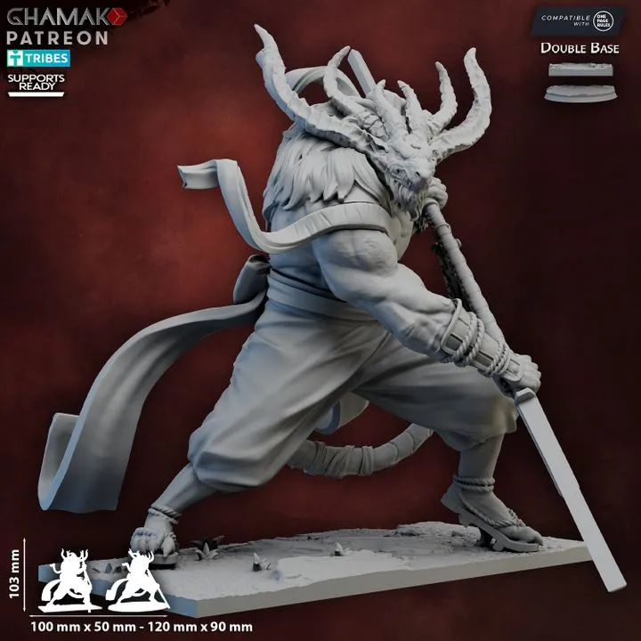 Ghamak - Fantasy - Hommes Rats - Herarudo (Socle carré, 28mm)