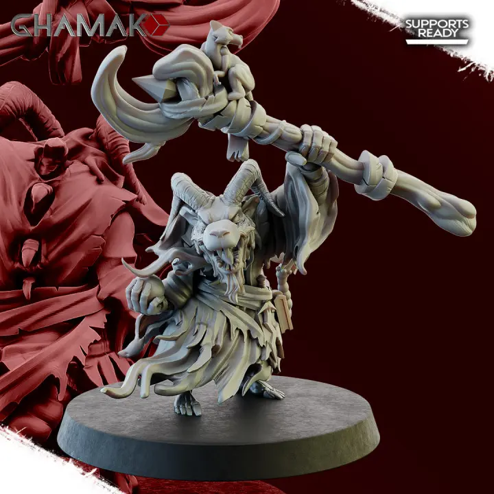 Ghamak - Fantasy - Hommes Rats - Master Sohei Farseer 3 (Socle carré, 28mm)
