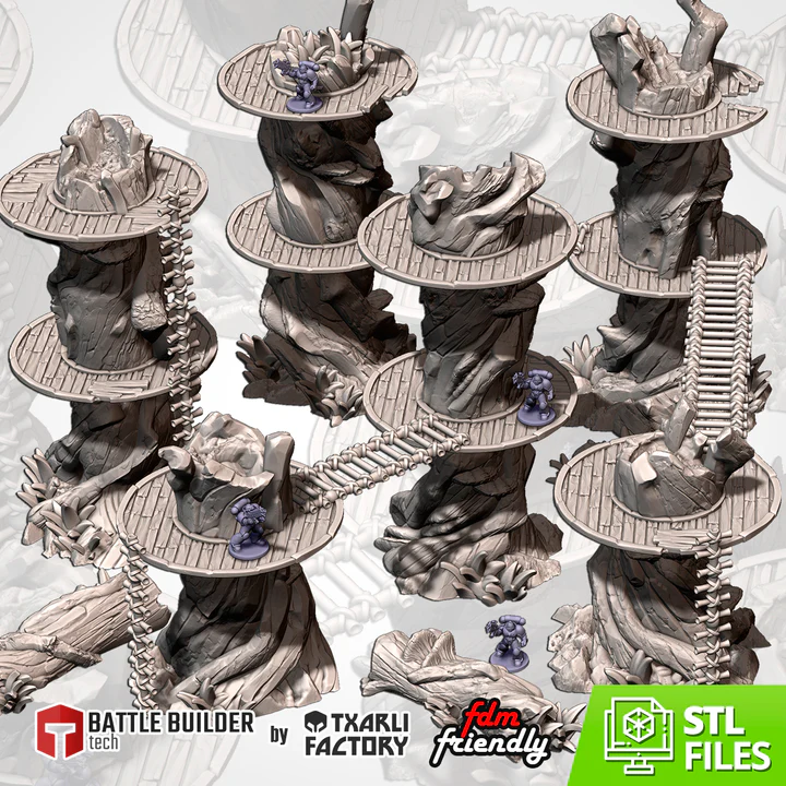 Txarli - Décors Fantasy - Arbres géants modulables (Style 1, 28mm)