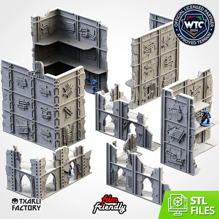 Txarli - Décors SF - Table complète WTC ruines (Style 1, 28mm)