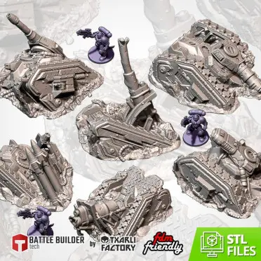 Txarli - Décors Science fiction - Tanks détruits (Style 1, 28mm)