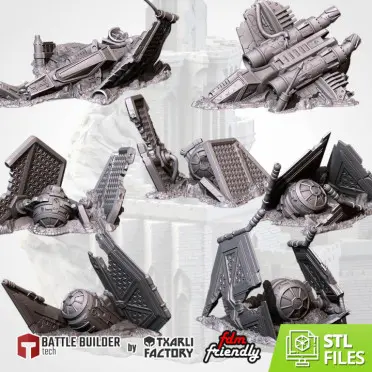 Txarli - Décors Science fiction - Epaves vaisseaux spatiaux (SW) (Style 1, 28mm)