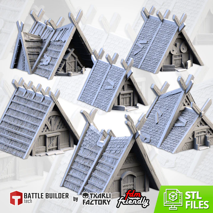 Txarli - Décors Fantasy - Village viking (Style 1, 28mm)