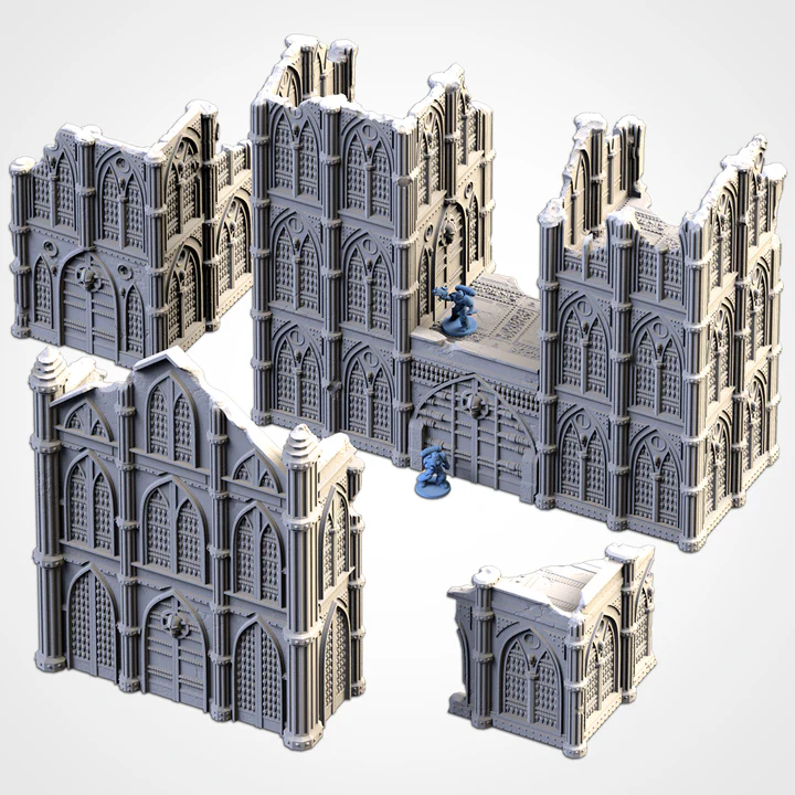 Txarli - Décors Science fiction - Cathédrale fermée en ruines (Style 1, 28mm)
