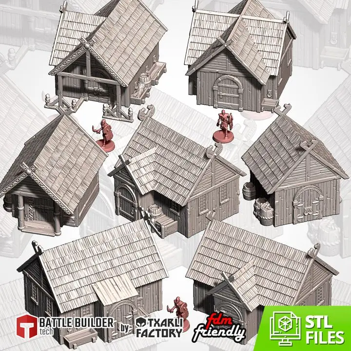 Txarli - Décors Fantasy - Village de la terre du milieu (Style 1, 28mm)